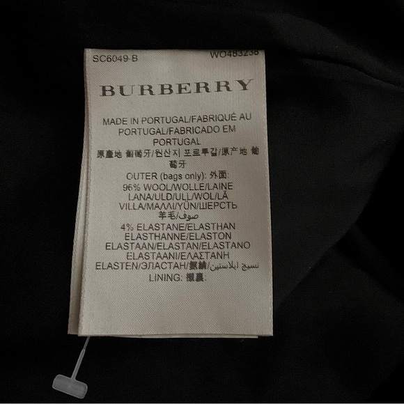 BURBERRY NWT Luxury Ladies Black Wool Straight Unhemmed Trousers - Picture 6 of 6